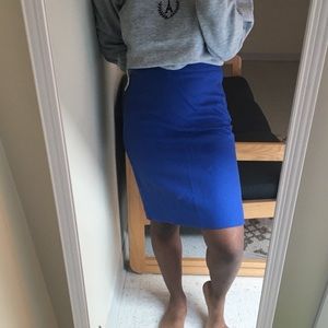 J. Crew Blue Pencil Skirt
